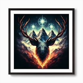 Deer Head 3 Art Print