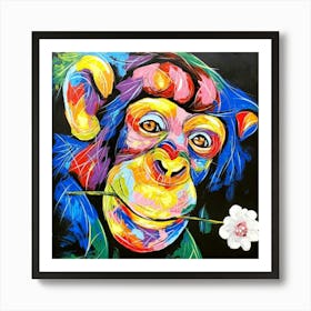 Romantic Chimp. Art Print