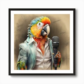 Parrot Singing 2 Art Print