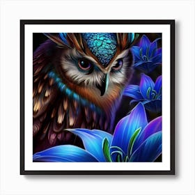 Owl In The Forest 1 Art Print