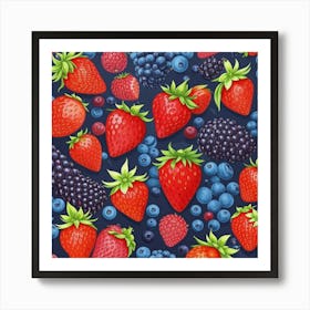 Seamless Pattern With Berries Art Print