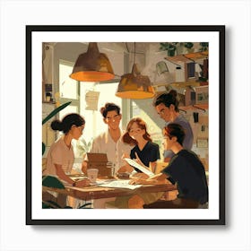 A Team Brainstorming Lofi Illustration 1718665794 1 Art Print