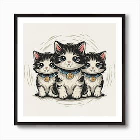 Three Kittens 1 Art Print