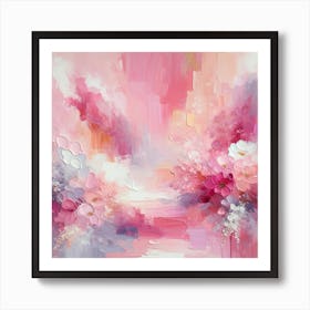 Abstract Pink Flowers Affiche