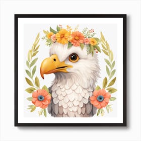 Floral Baby Eagle Nursery Illustration (11) Art Print