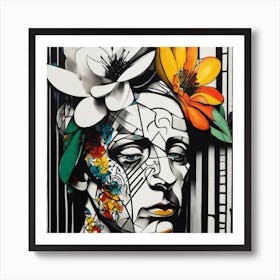 Harmony In Contrast Exploring Op Art, Picasso S Portrait, And The Urban Canvas Of Graffiti Adorned Mannequins Art Print