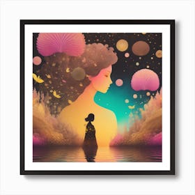 Woman In The Water Art Print