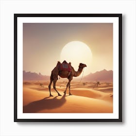 Camel In The Desert Art Print