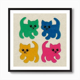 Vintage Stickers Cat Art Print