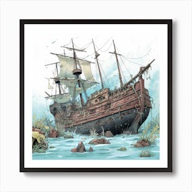 Pirate Ship Art Print