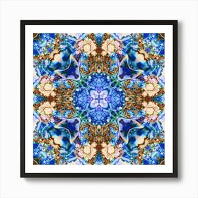 Pattern Texture Of Blue Bubbles And Spots 3 Art Print