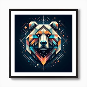 Geometric Art Bear 1 Art Print