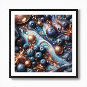 Blueberries And Stars Art Print