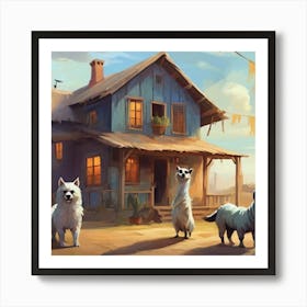 Llama House Art Print