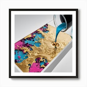 Gold And Blue Art Print