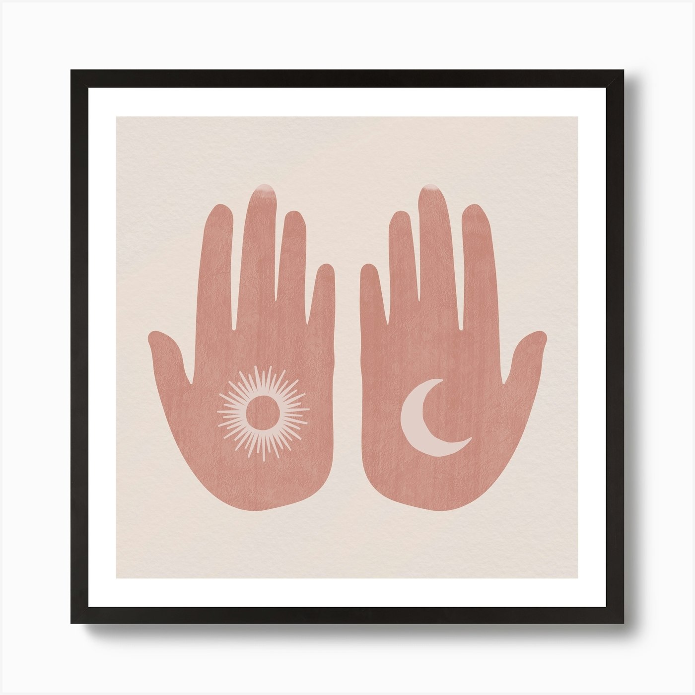 Sun Moon Hands Art Print By Mambo Fy