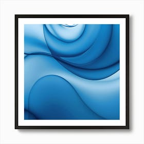 Abstract Blue Wave Art Print