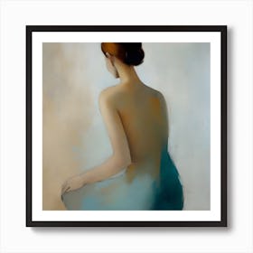 'The Back' Abstract Painting of a Woman Art Print