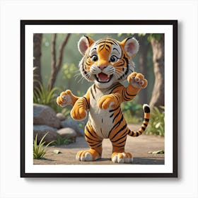 Cartoon Tiger 1 Art Print