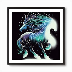 Horse In The Night Sky Art Print