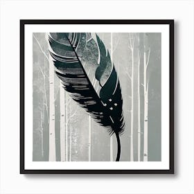 Feather In The Woods Art Print