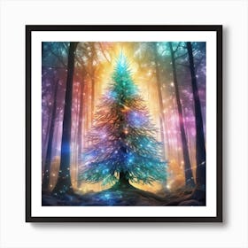 Christmas Tree In The Forest 42 Art Print