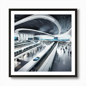 Futuristic Train Station Art Print