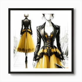 Yellow Dress 3 Art Print