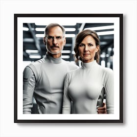 Man And Woman In Space Art Print