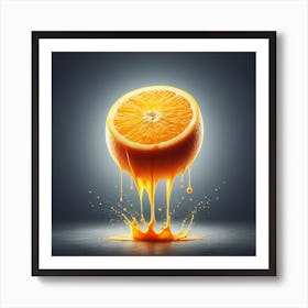 Orange Juice Splash 1 Art Print