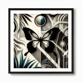 Art Nouveau Butterfly v4 Art Print