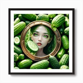 Cucumber Girl Art Print