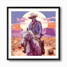 Skeleton Cowboy Art Print