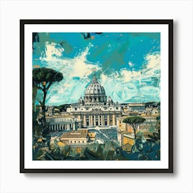 A Vatican City In Rome Expressive Strokes Illust 1719920685 3 Art Print