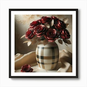 Roses In A Vase 2 Art Print