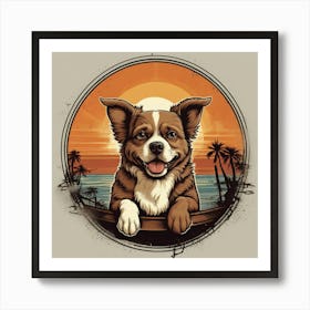 Beach Dog Art Print