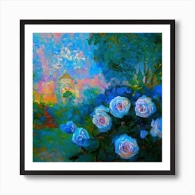 Blue Roses Art Print