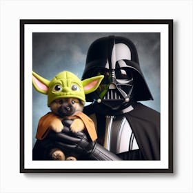 Darth Vader's Puppy Star Wars Art Print Art Print