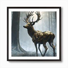 Deer In The Forest 109 Art Print