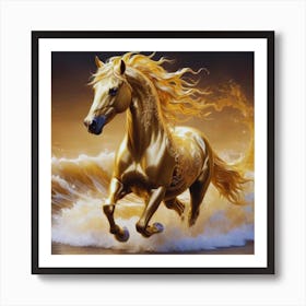 Beautiful Golden Horse Art Print