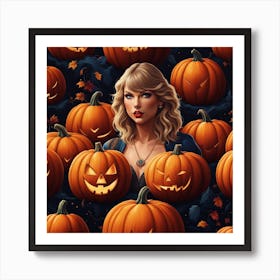 Taylor Swift Pumpkin Painting 1 Art Print