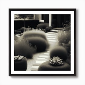 Garden In Black And White 2 Art Print