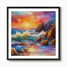 Sunset On The Beach 26 Art Print