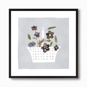 Pansies Square Art Print