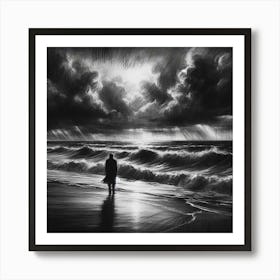 Storm On The Beach 1 Art Print