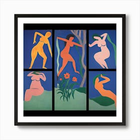 Women Dancing, Shape Study, The Matisse Inspired Art Collection 4 Art Print