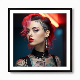 Tattooed Woman Art Print