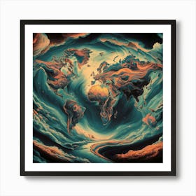 World Map 24 Art Print