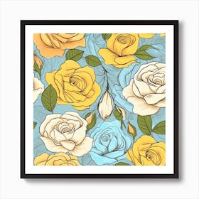 Pastel Roses 3 Art Print