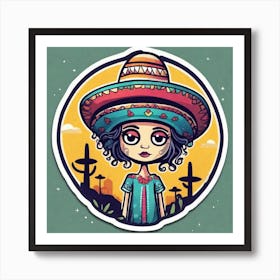 Mexico Sticker 2d Cute Fantasy Dreamy Vector Illustration 2d Flat Centered By Tim Burton Pr (11) Art Print